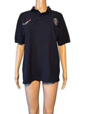 Vintage JHK Men's Shirt Size M Blue Polo Pullover Short Sleeve Collared Cotton